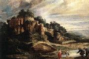 RUBENS, Pieter Pauwel Landscape with the Ruins of Mount Palatine in Rome oil painting reproduction